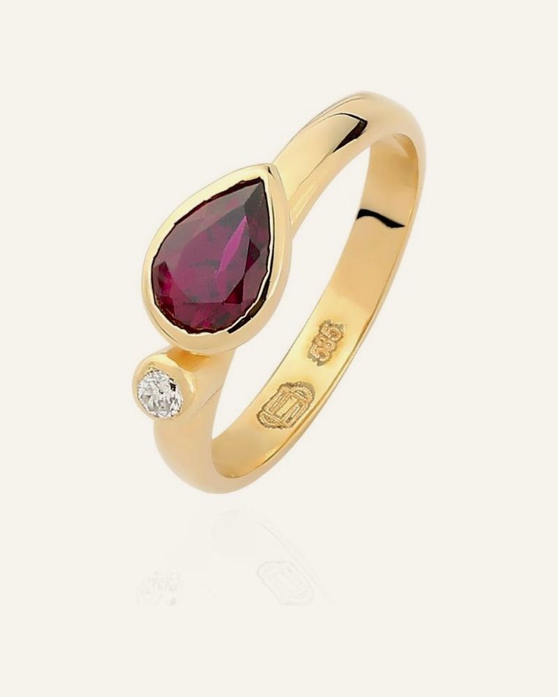 Just Lika Rhodolite Pear Gleam Yüzük