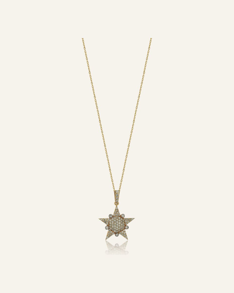 ODDA75 14 Ayar Lumière Star Pırlanta Kolye