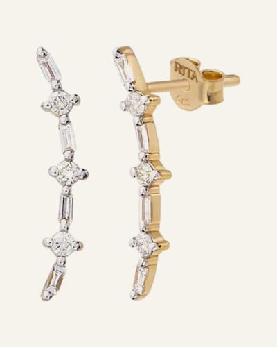 Rita Fine Jewelry Baget Pırlanta Ear Climber Küpe